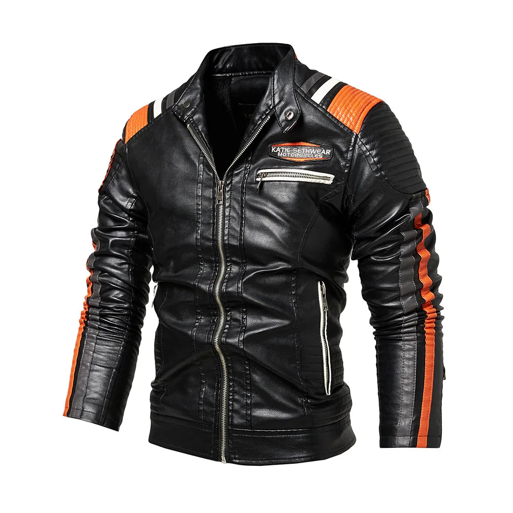 Giacca Da Moto Da Uomo In Ecopelle Impermeabile Antivento PU Bomber Vintage Di Alta Qualità