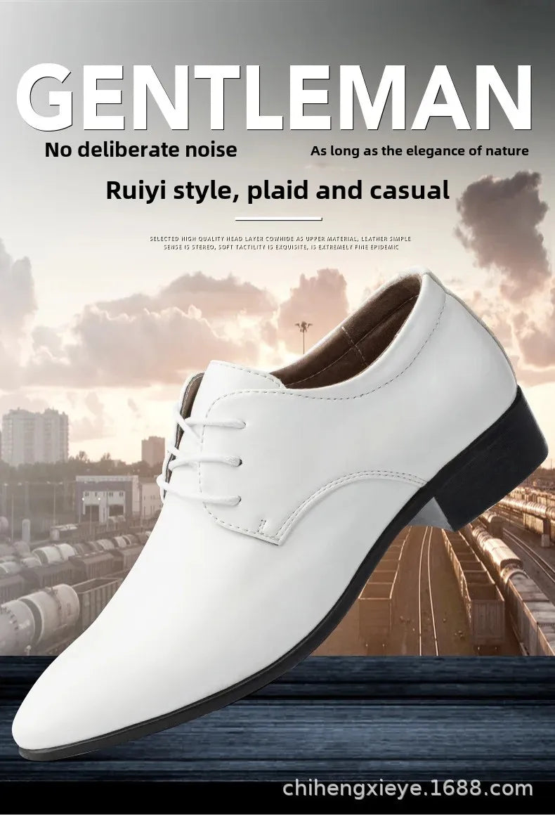 Scarpe Da Uomo In Pelle Primavera Autunno Formali Da Lavoro Punta A Punta Traspiranti Pelle Verniciata Rossa Lucida