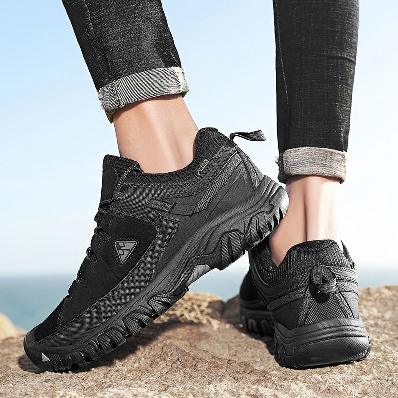 HikeUp Scarpe Da Trekking Per Uomini In Pelle Durevoli Alta Qualita Scarpe Da Arrampicata All Aperto Con Suola In Gomma