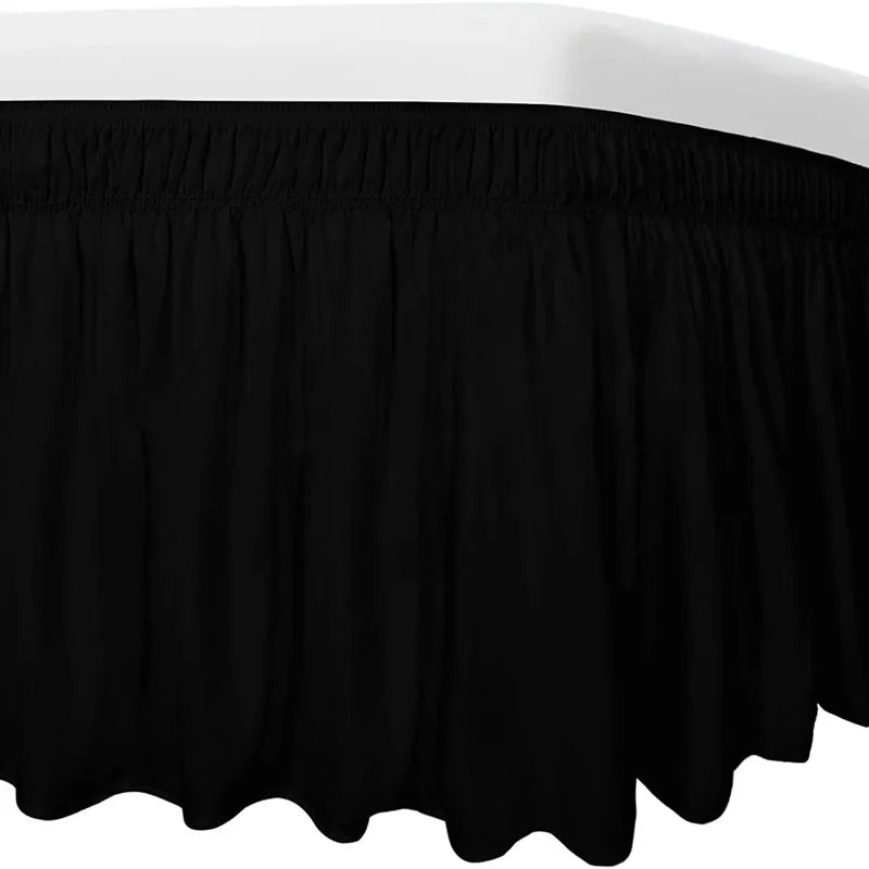 Gonne Da Letto Avvolgenti Con Volant Per Letti Queen In Tessuto Resistente Alle Pieghe Elastico Regolabile Facile Da Montare