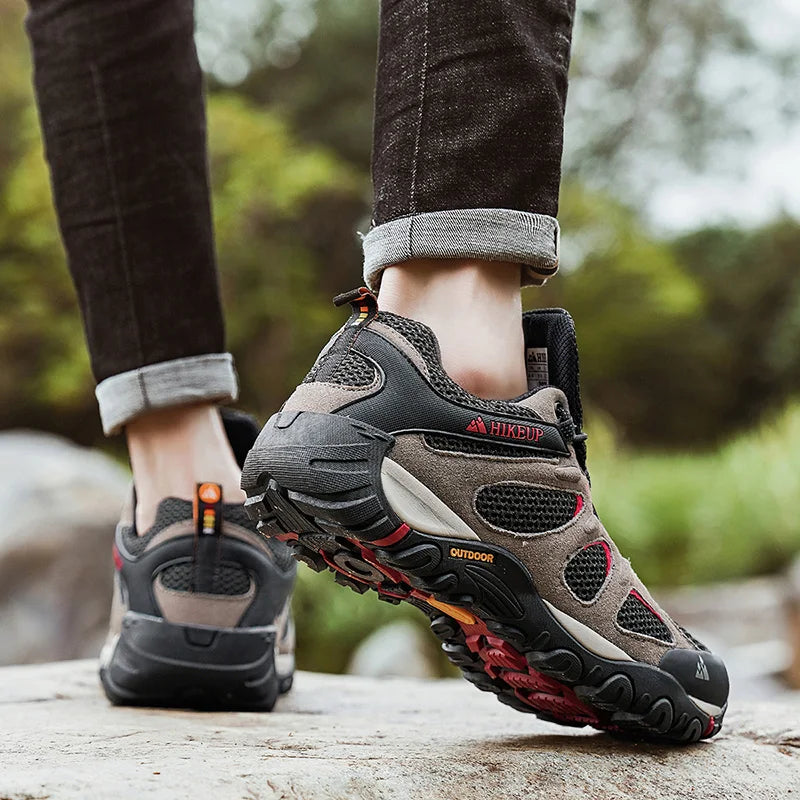 Hikeup Scarpe Da Uomo Traspiranti Da Trekking All'aperto Antispruzzo Mountain Climbing Sport Sneaker Da Trekking