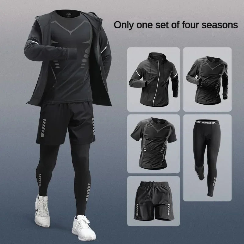 Completo Da Uomo In Fibra Ghiaccio Ad Asciugatura Rapida Set Per Corsa Fitness Maratona Ciclismo Allenamento