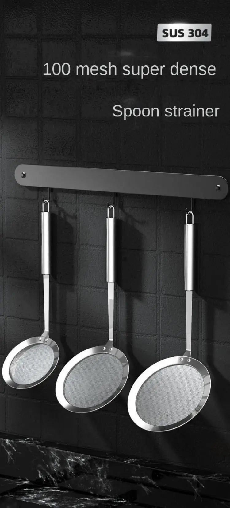 Colino a Maglia Fine in Acciaio Inox 304 Setaccio Filtrante per Succo Uova Filtro Scolapasta Caffè Tè Cucina