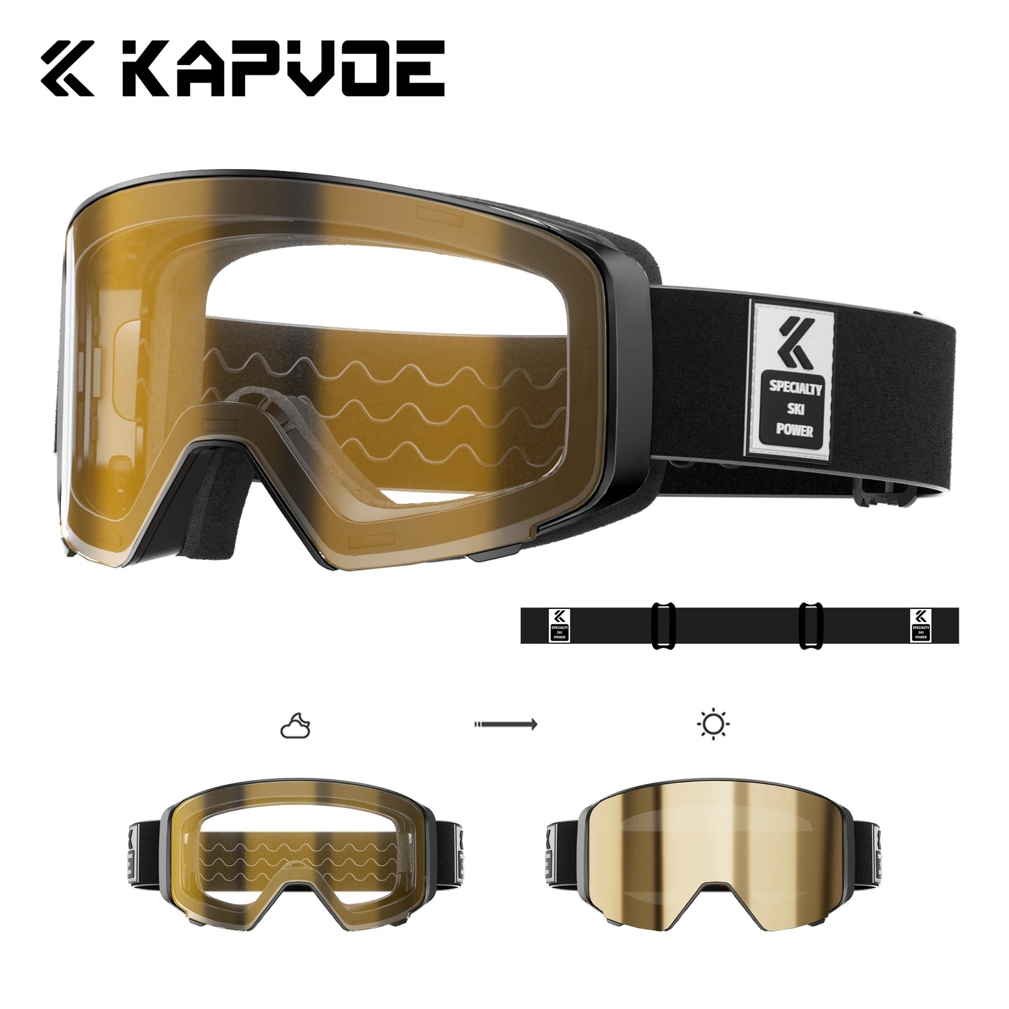 Kapvoe Occhiali Da Neve Magnetici Flip Over Fotocromatici UV400 Antinebbia Uomo Donna TPU Lenti In Policarbonato