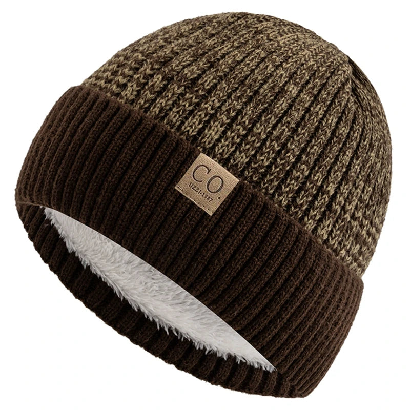 Nuovi Cappelli Invernali Unisex Bicolore Con Fodera In Pelliccia Berretto Caldo Lavorato A Maglia Per Uomo E Donna