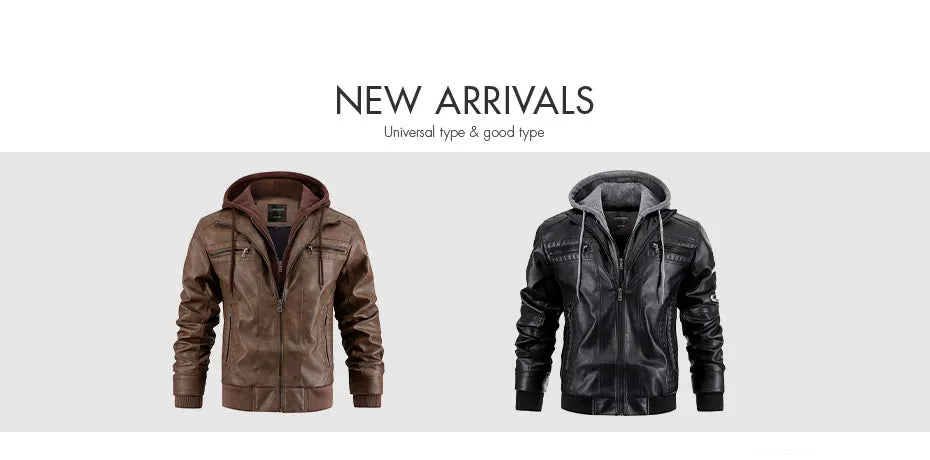 Giacca Di Pelle Per Uomo Moto Biker Con Cappuccio Lusso Vintage Abbigliamento Uomo Grintoso