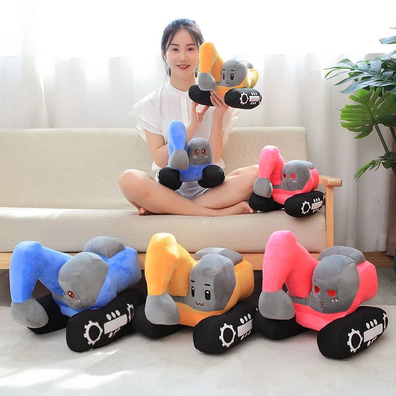 Simulazione Trattore Escavatore Giocattoli Di Peluche Per Auto Kawaii Morbido Cuscino Veicoli Regalo Natale Bambini