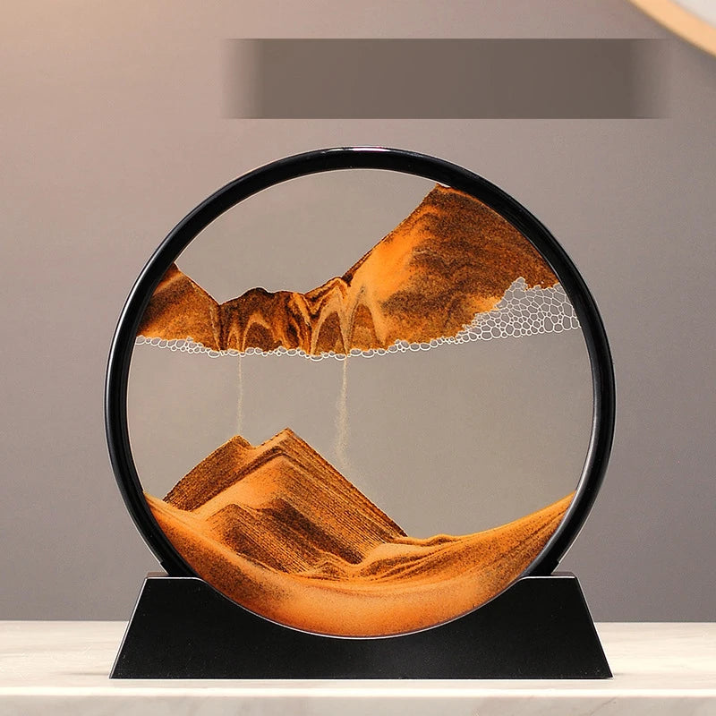 Clessidra Liquida 3D Arte Sabbia In Movimento In Vetro Regalo Originale Decorazione Per Casa E Ufficio