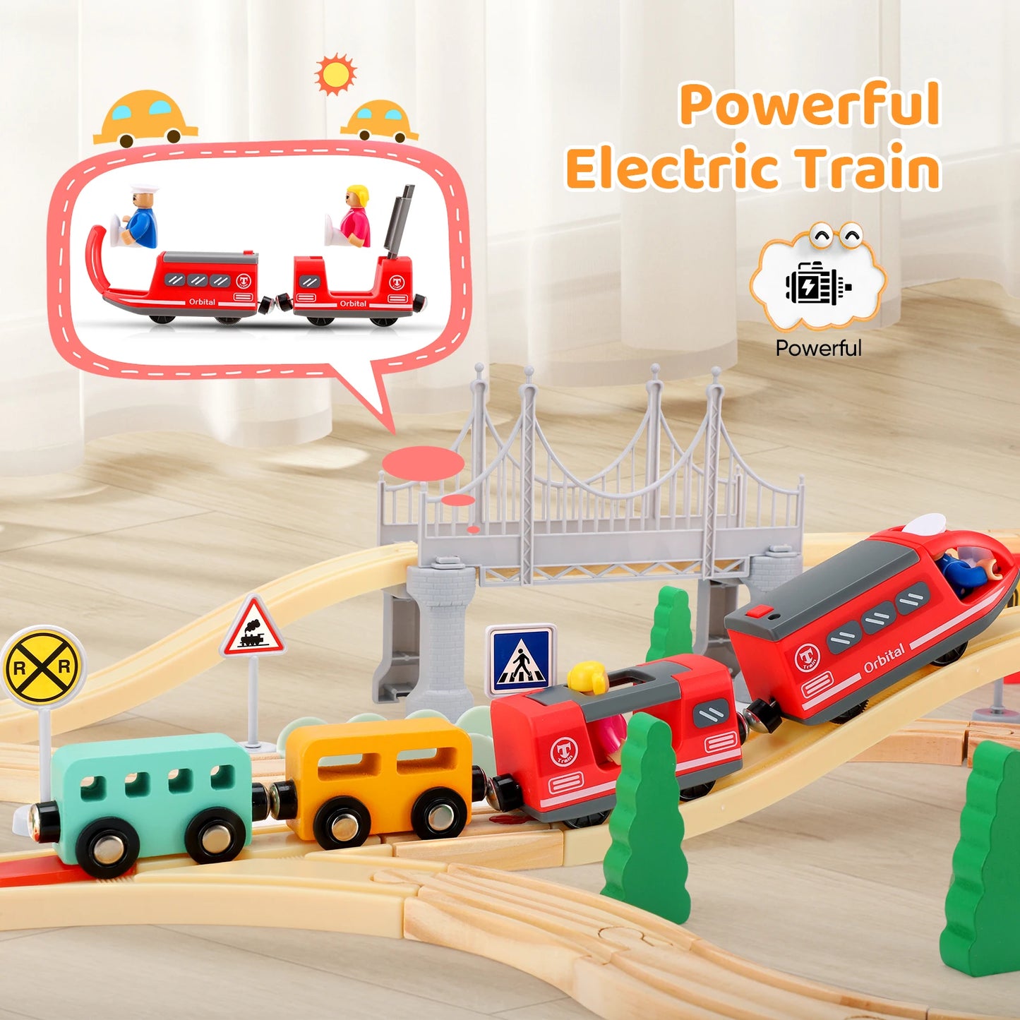 Set Di Treni In Legno Montessori 72 E 108 Pezzi Per Bambini Regalo Educativo Di Ingegneria Ferroviaria