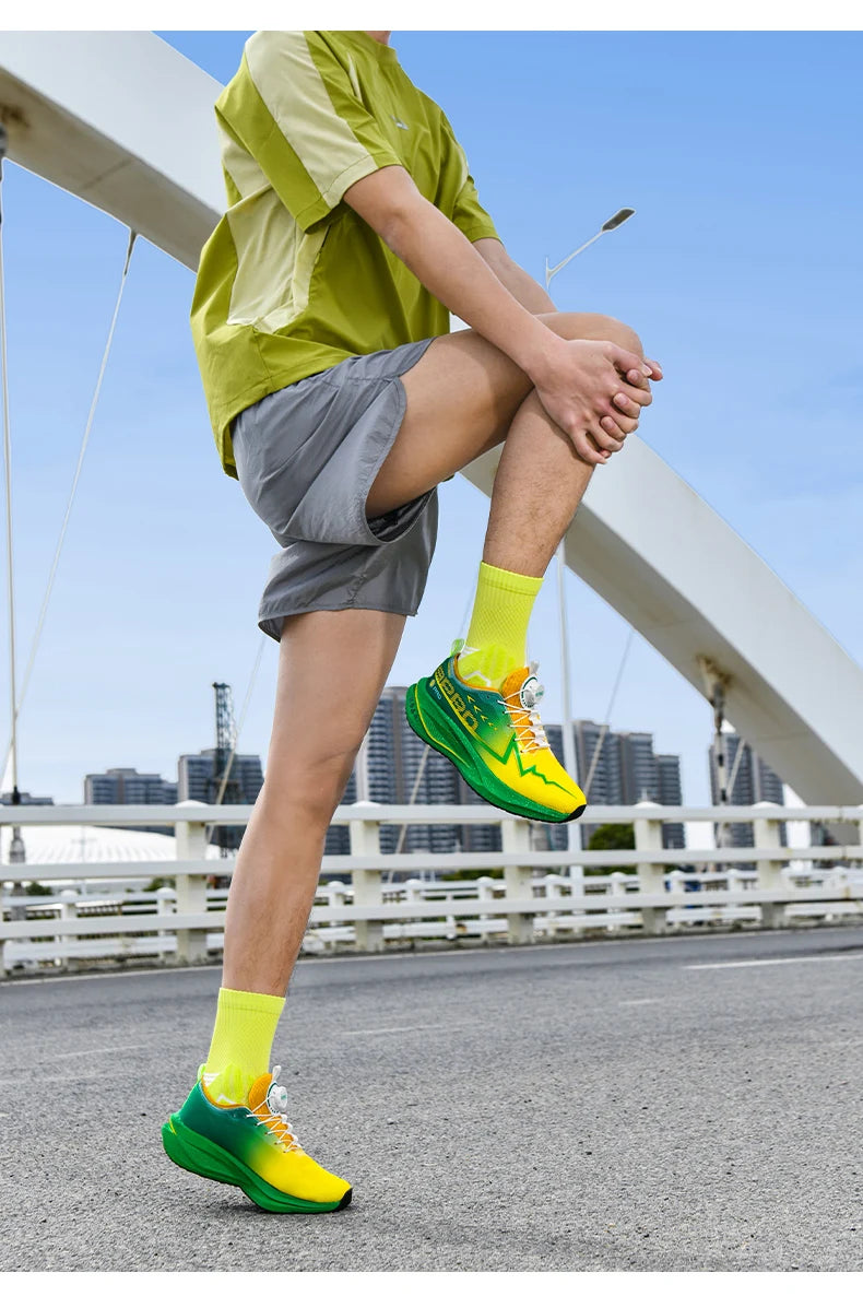 Scarpe Da Corsa Fluorescenti Carbon Marathon Uomo Traspiranti Leggere Scarpe Da Ginnastica Comode Da Donna