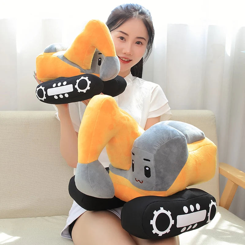 Simulazione Trattore Escavatore Giocattoli Di Peluche Per Auto Kawaii Morbido Cuscino Veicoli Regalo Natale Bambini