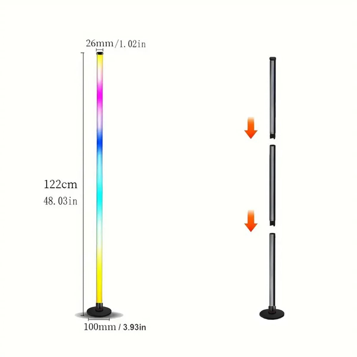 Lampada Da Terra RGB Intelligente Controllo App Telecomando Sincronizzazione Musicale Illuminazione Angolare Timer