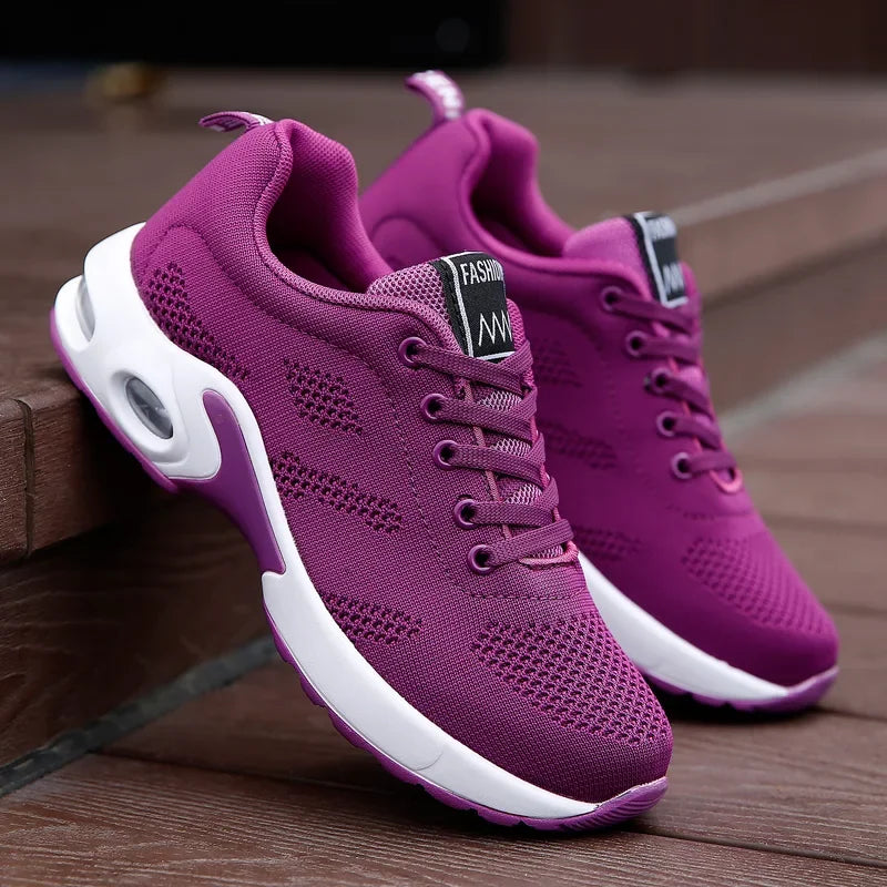 Scarpe da Ginnastica con Plateau da Donna Traspiranti in Mesh Per Corsa Tennis Estive Robuste 2024