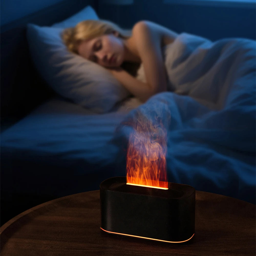 Diffusore Di Aromaterapia Con Effetto Fiamma E Nebbia Fredda Umidificatore Silenzioso Per Casa E Camera Da Letto
