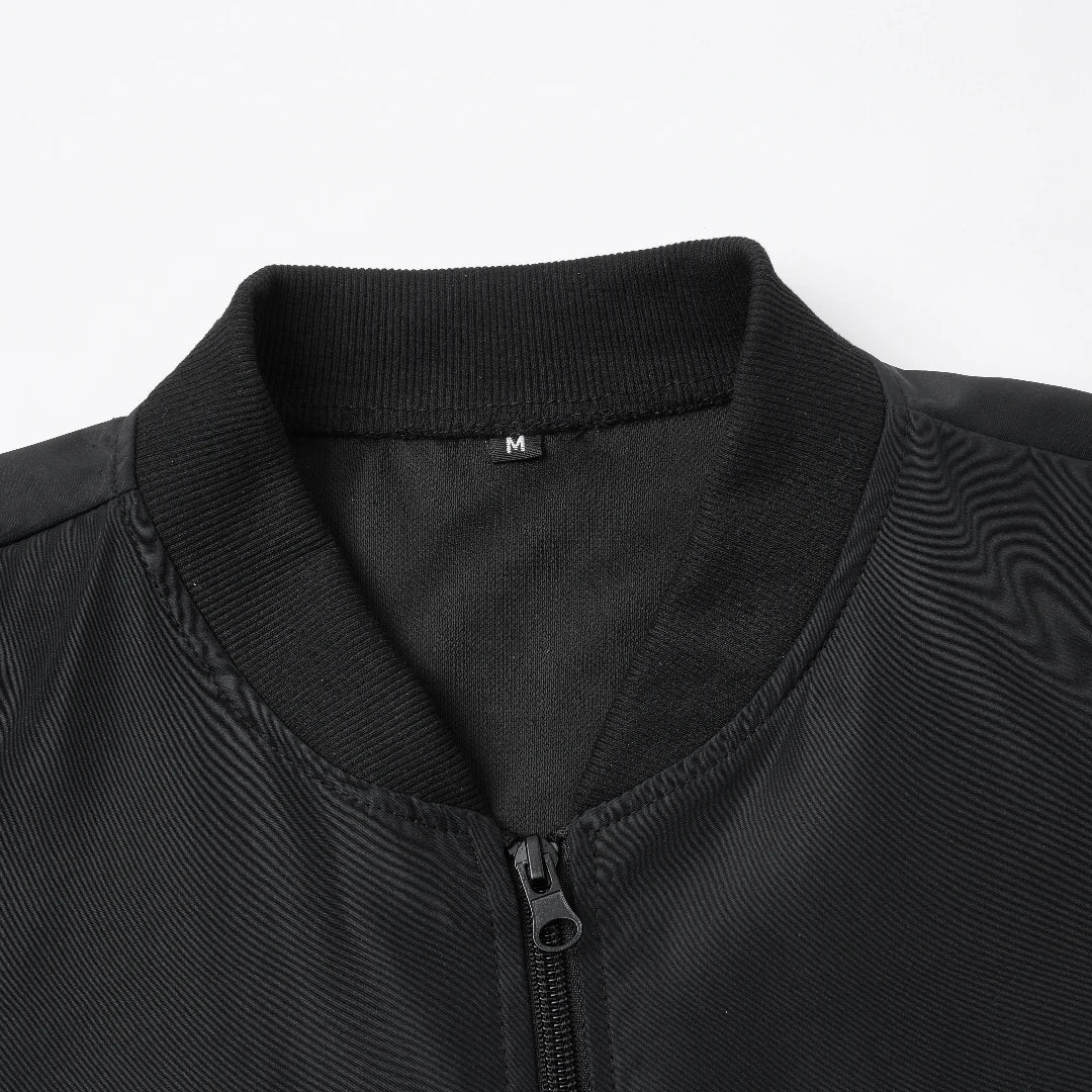 Giacca Uomo Sottile In Tinta Unita 2024 Primavera Autunno Con Colletto Baseball Corto Poliestere Business Casual
