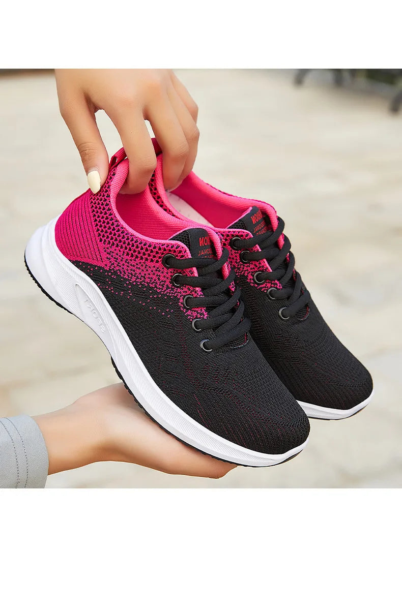 Scarpe Da Ginnastica Da Donna Vulcanizzate Air Mesh Morbide E Leggere Con Plateau Basso Da 1 A 3 Cm Lacci Scarpe Casual