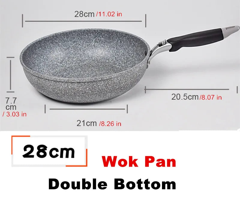 Padella 28/26/24/20cm padella Wok padella antiaderente padella calderone fornello a induzione padelle padella per Pancake padella per uova fornello a Gas casa
