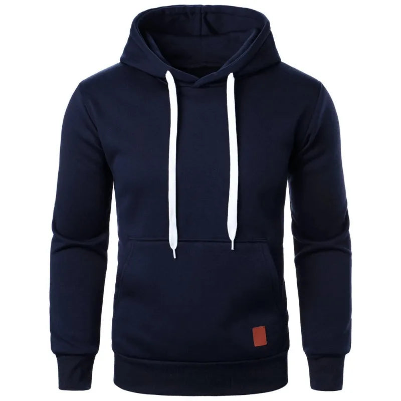 Felpa Con Cappuccio Da Uomo Leggera A Maniche Lunghe Streetwear Tinta Unita Con Coulisse