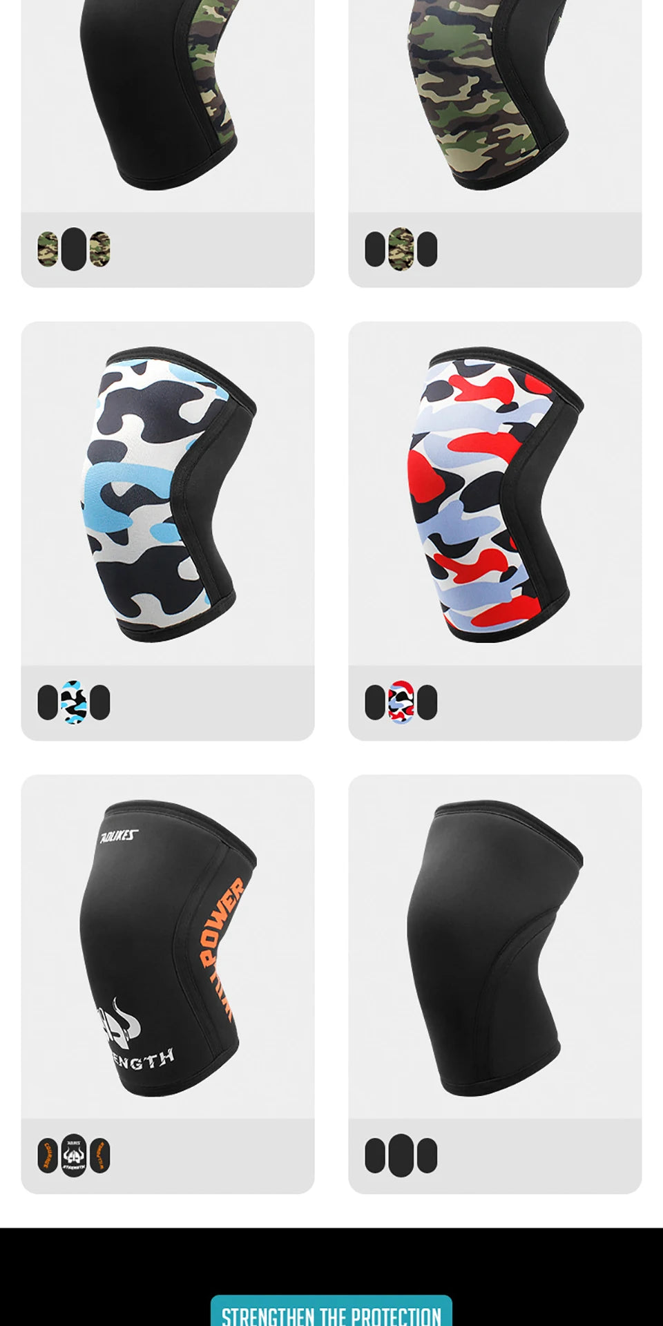 Ginocchiere Neoprene 7 Mm Aolikes Stabilità Protezione Comfort Sollevamento Pesi CrossFit Per Atleti