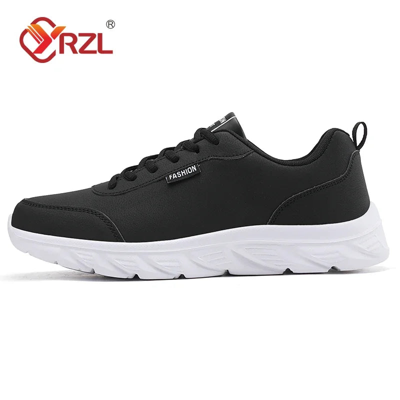 Scarpe da Corsa Uomo Impermeabili in Pelle Sneakers Sportive da Esterno Leggere per Passeggiata e Running