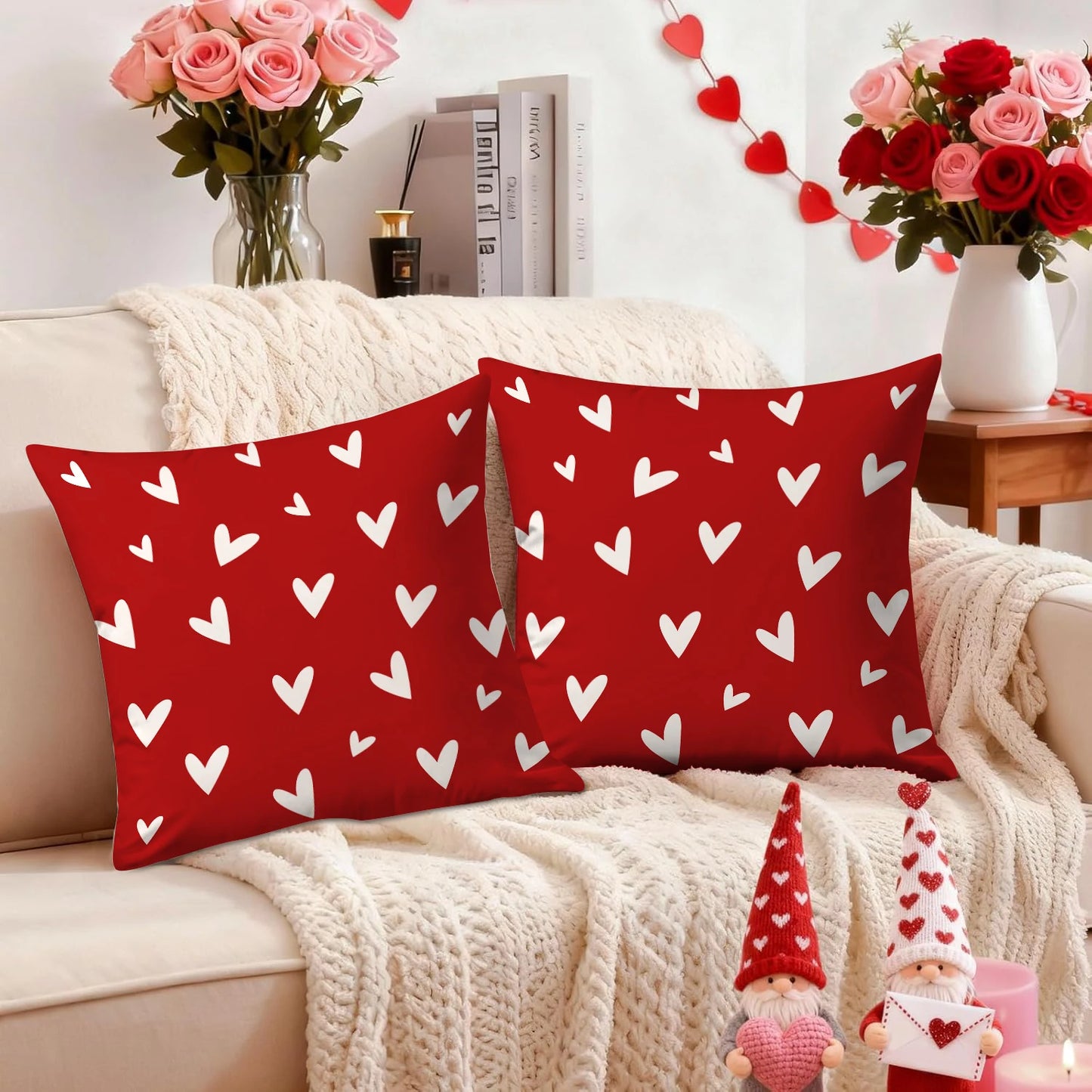 Due Fodere Per Cuscino San Valentino Con Busta D Amore Per Decorazione Divano E Anniversario Di Matrimonio