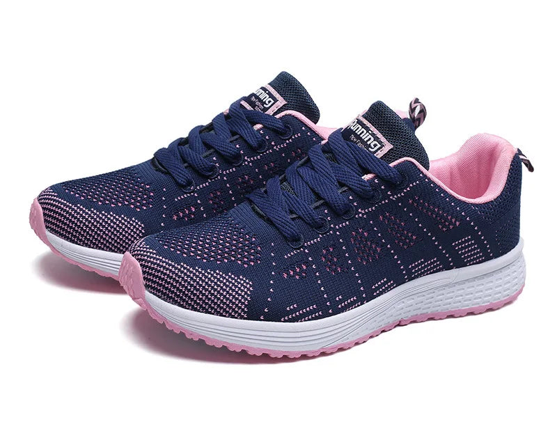 Scarpe Casual Traspiranti Da Donna Walking Mesh In Nylon Tessuto Calzature Femminili Leggere