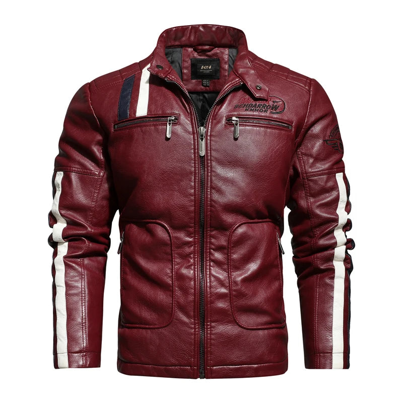 Dimusi Giacche Invernali Uomo In PU Stile Moto Vintage Cerniera Ecopelle Biker Con Cappuccio Nero Blu Rosso Vino
