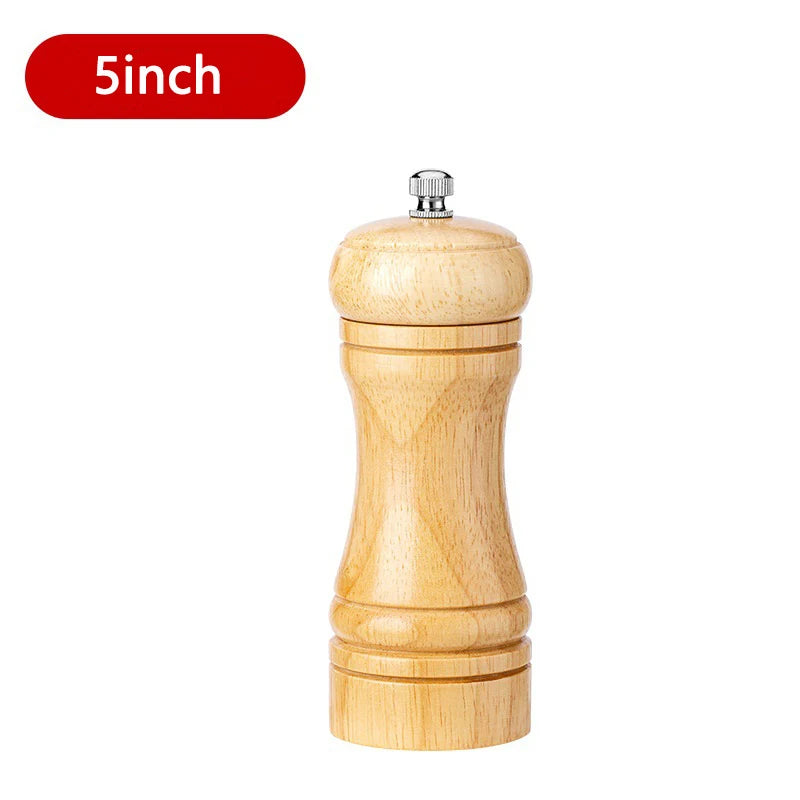 Macinapepe e Sale in Legno Massello da 5 8 10 Pollici Macinacaffè Per Spezie Con Nucleo Ceramico Regolabile
