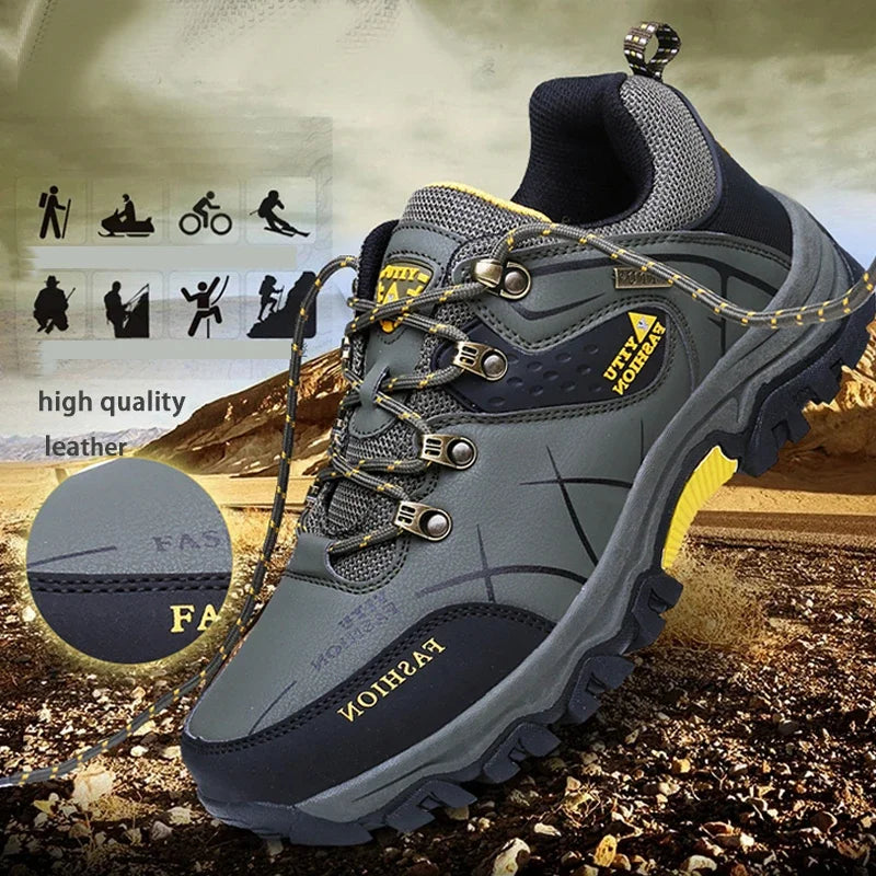 Scarpe Da Uomo Impermeabili In Pelle Per Alpinismo E Trekking Suola Spessa Comode Anno 2025