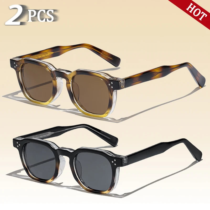 Occhiali Da Sole Retro Punk Quadrati Caterside Unisex Set Da 2 Pezzi Design Personalizzato Regalo Per Festival