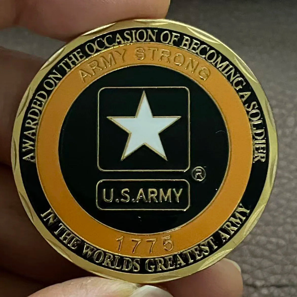 Moneta Souvenir Commemorativa Dei Veterani Esercito Americano Da Sfida In Metallo Dipinta In Cina