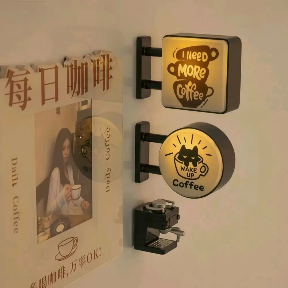 Insegna Luminosa Creativa Per Angolo Caffè Magnete Per Frigorifero Stile Retrò Con Luce Soffusa Decorativa