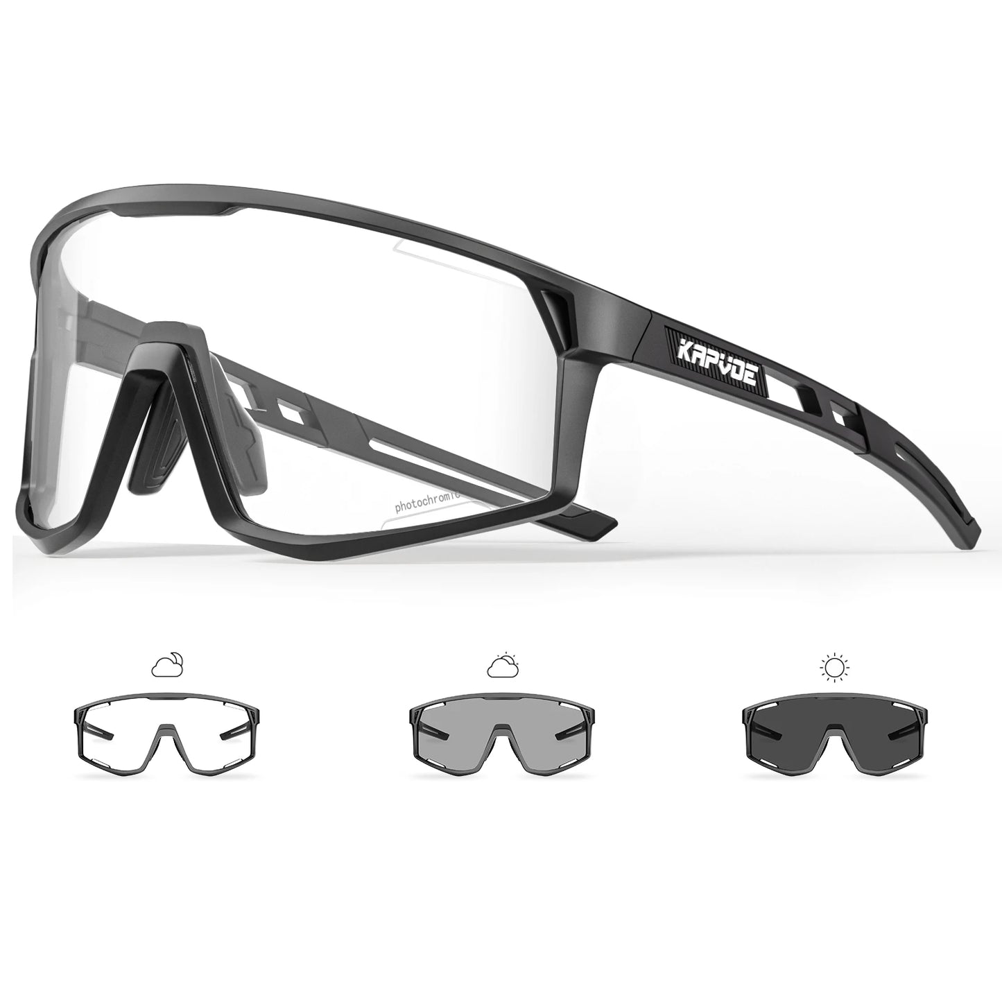 Kapvoe Occhiali Da Sole Fotocromatici Per Ciclismo UV400 Uomo Donna Esterni MTB Strada Escursionismo Occhiali Da Bici