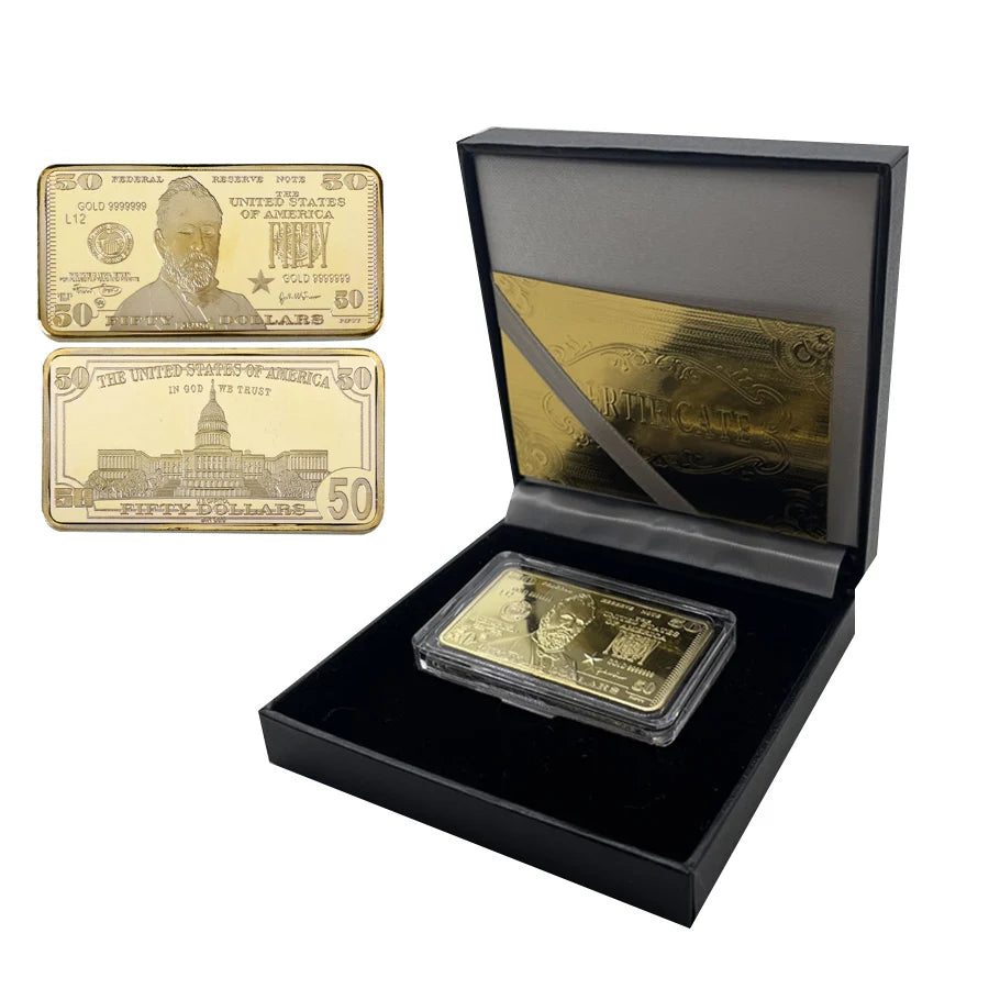Lingotti Buffalo Placcati Oro Da 100 Dollari Stati Uniti D America Collezionabili Regalo Souvenir