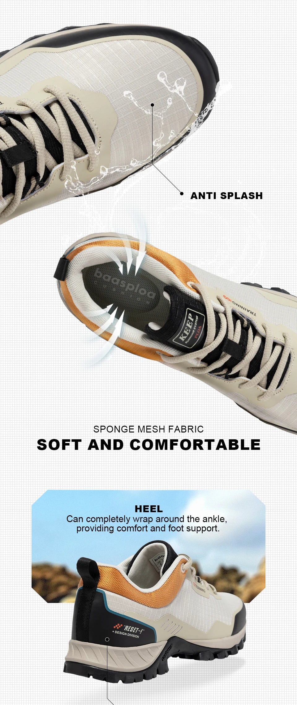 Baasploa Scarpe Da Trekking Uomo Impermeabili Antiscivolo Resistente All Usura Per Esploratori Outdoor M7306