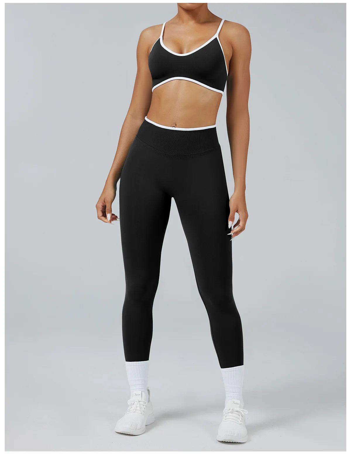 Set Fitness Da Donna 2 Pezzi Leggings Vita Alta Senza Cuciture E Reggiseno Sportivo Per Yoga Palestra Cardio Estivo
