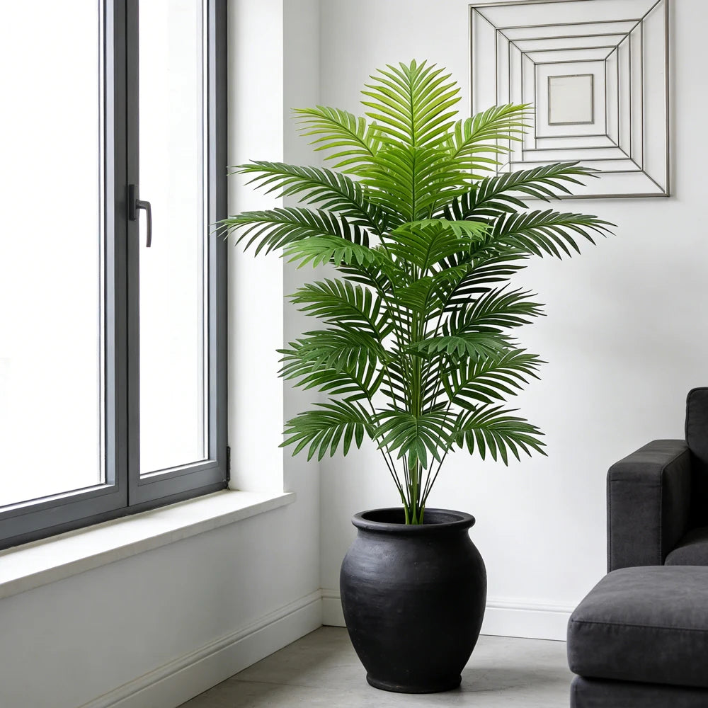 Palma Artificiale Alta 60 80 Cm Per Decorazioni Interne Finta Pianta Con Foglie Di Monstera E Maranta