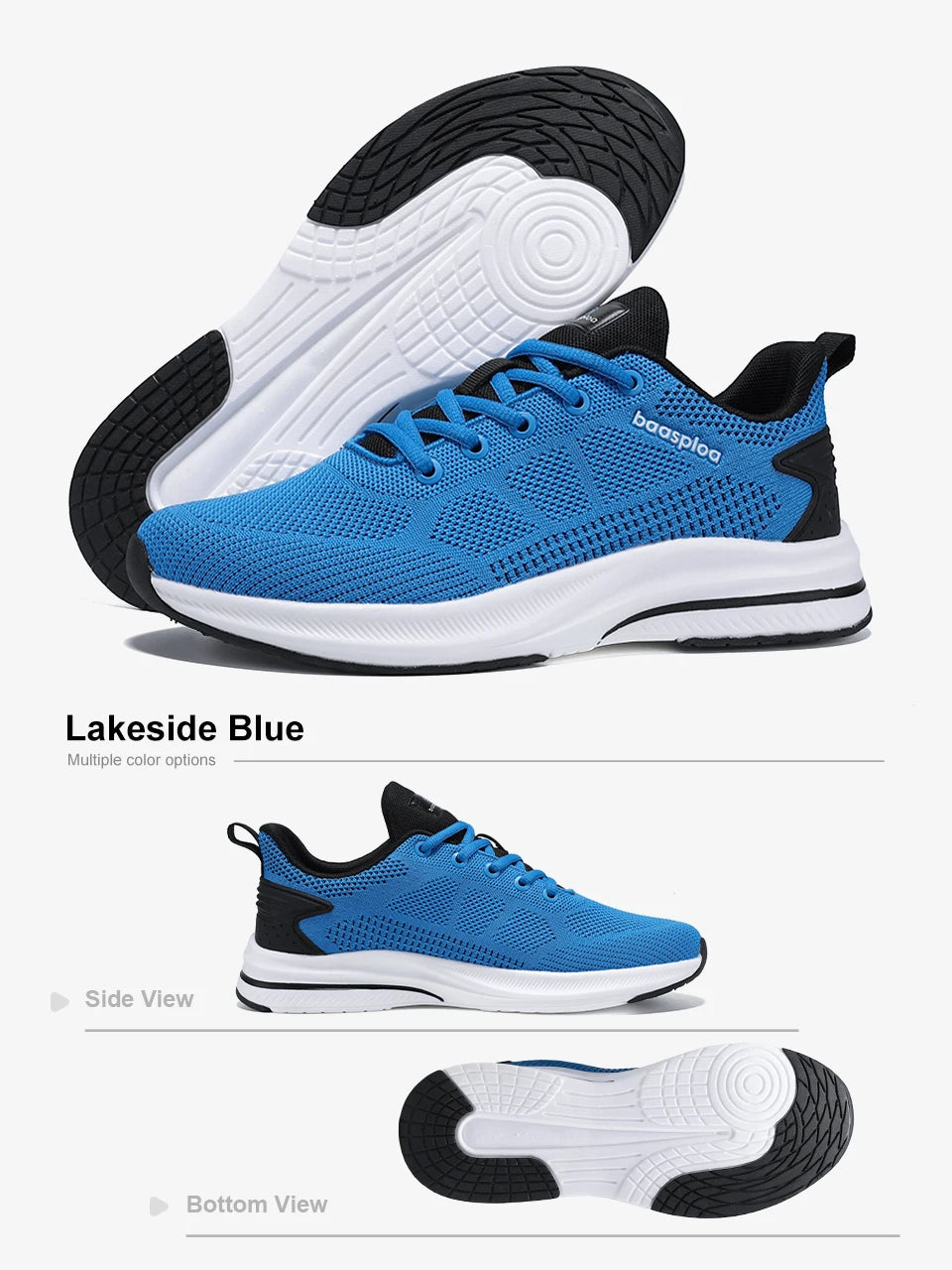 Baasploa Scarpe Da Corsa Uomo Traspiranti Leggere Comfort Massaggio E Aumento Altezza Design Moderno Per Esterni