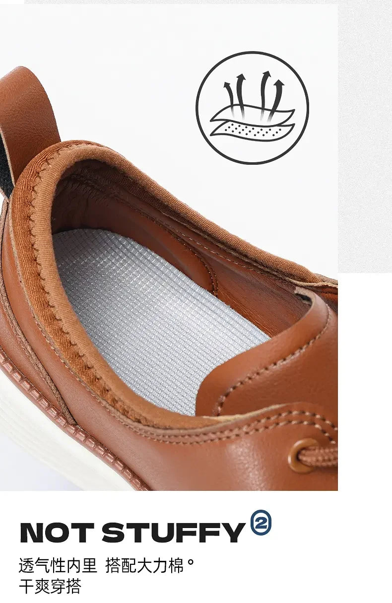 Scarpe Uomo Sportive Casual Alla Moda In Pelle Traspiranti e Comode Marrone Scarpe da Golf e Formali