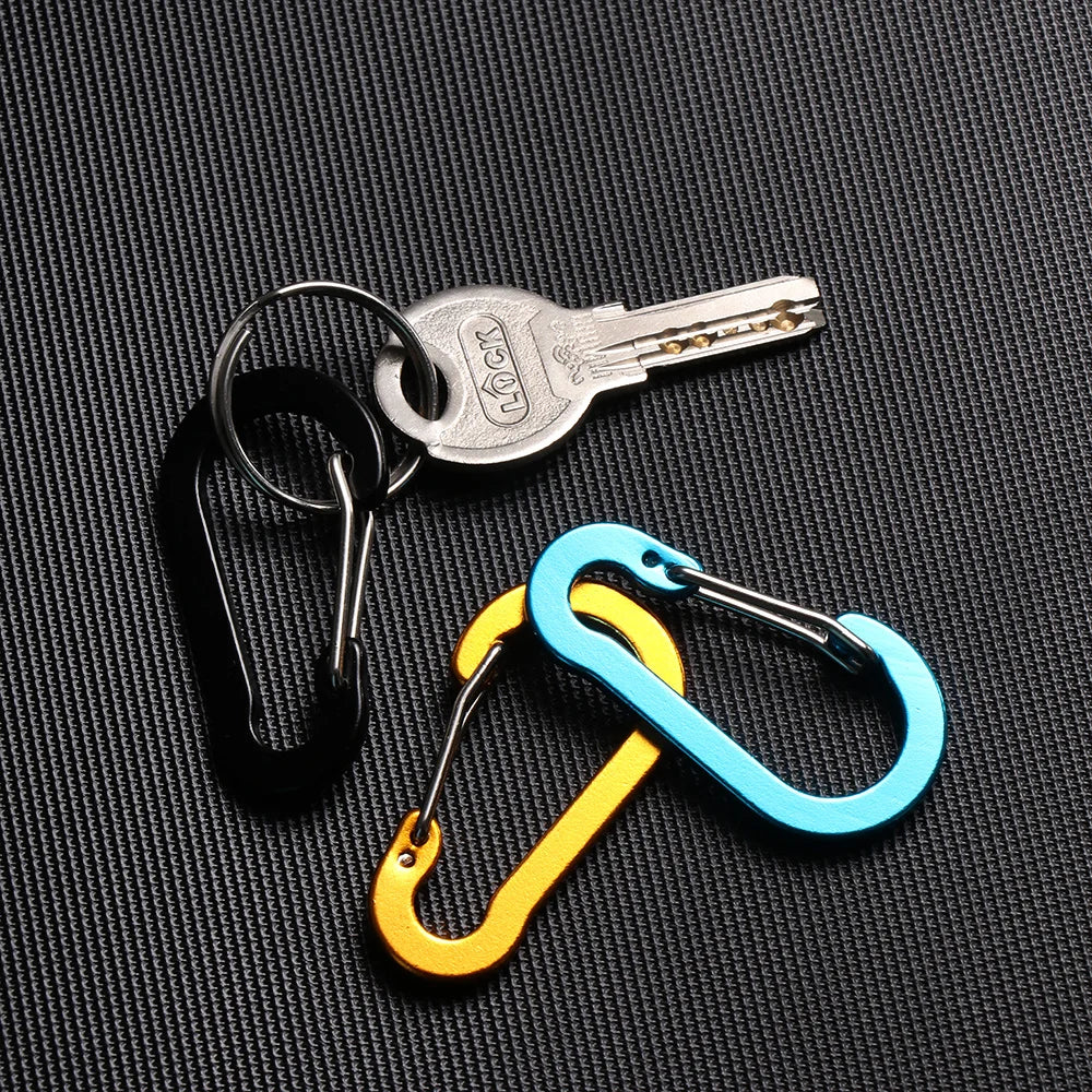 Portachiavi In Alluminio Robusti Con Moschettone E Fibbia A Scatto Set Da 5 Per Zaini Campeggio Arrampicata