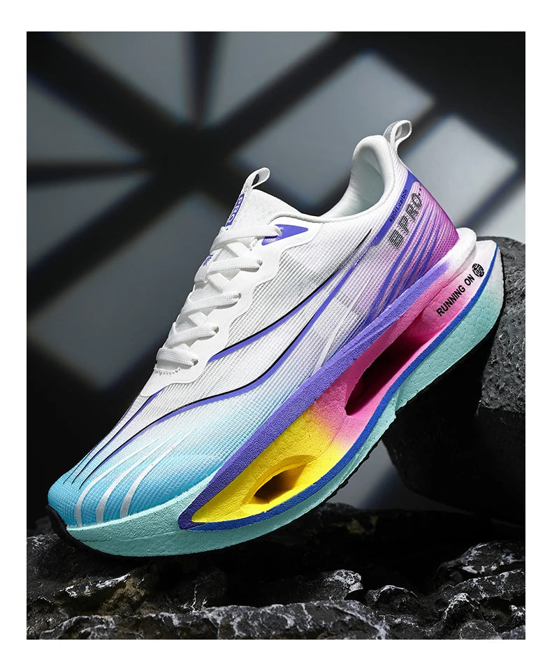 Scarpe da Corsa con Piastra in Carbonio per Maratona Unisex Traspiranti e Leggere Antiscivolo Sneakers Atletiche