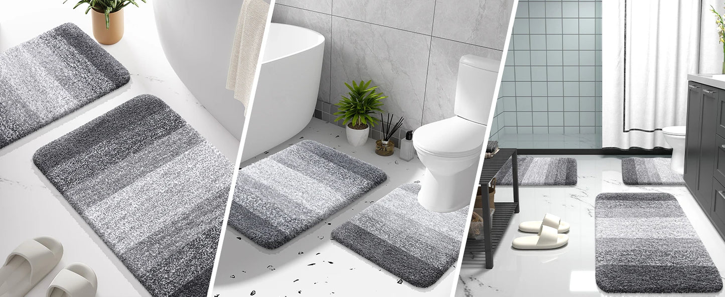 Kitinjoy Tappeto Da Bagno In Microfibra Assorbente Morbido Antiscivolo Shaggy Lavabile In Lavatrice