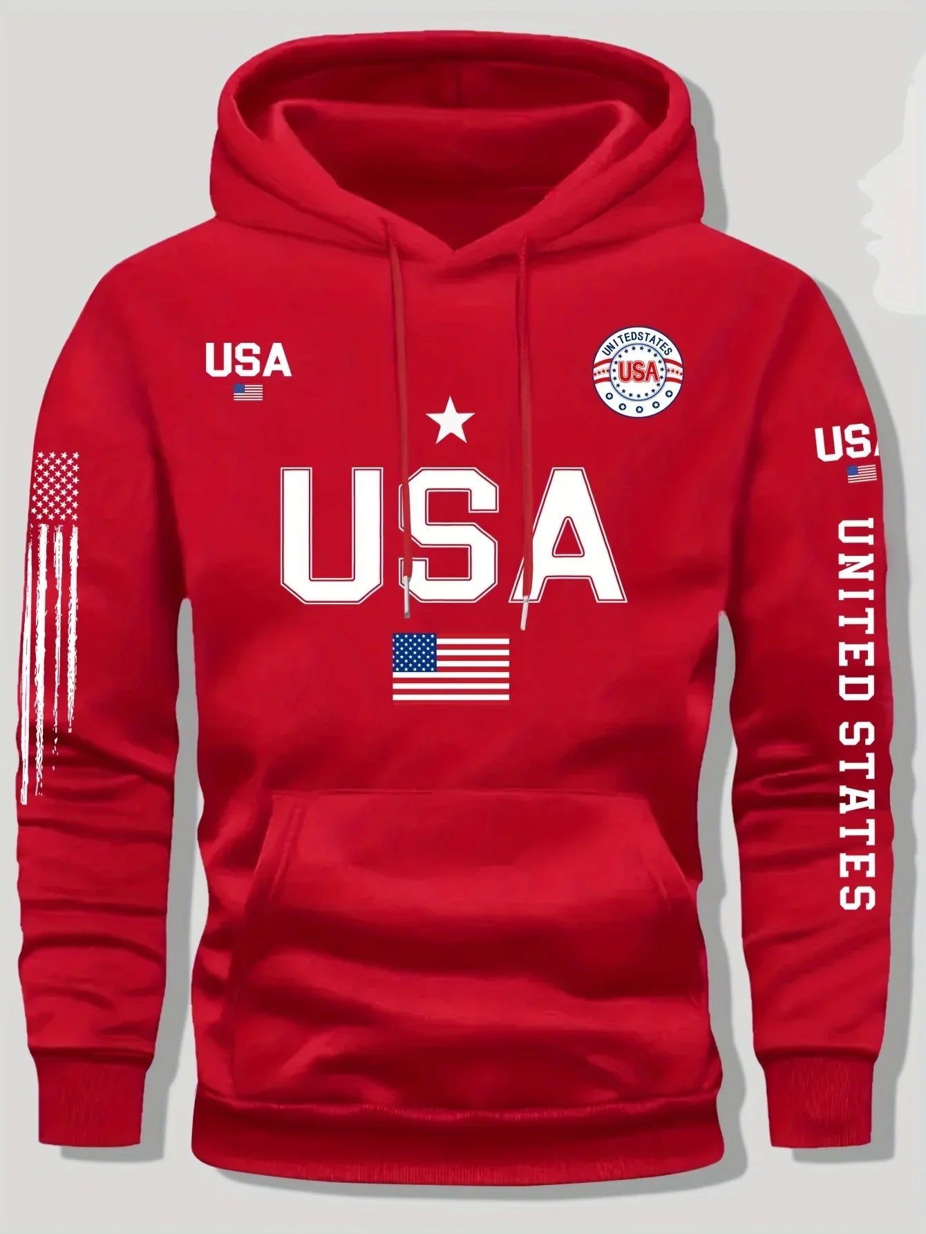 Felpa Con Cappuccio In Pile Con Motivo Bandiera USA Unisex Pullover Casual Con Scritte Estate Unite Per Studenti
