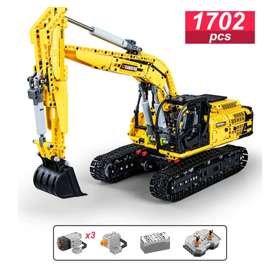 1702 Pz Cada 1:20 Città di Ingegneria di Controllo Remoto Auto FAI DA TE Modello Building Blocks RC Escavatore Mattoni Giocattoli Per I Bambini Regalo