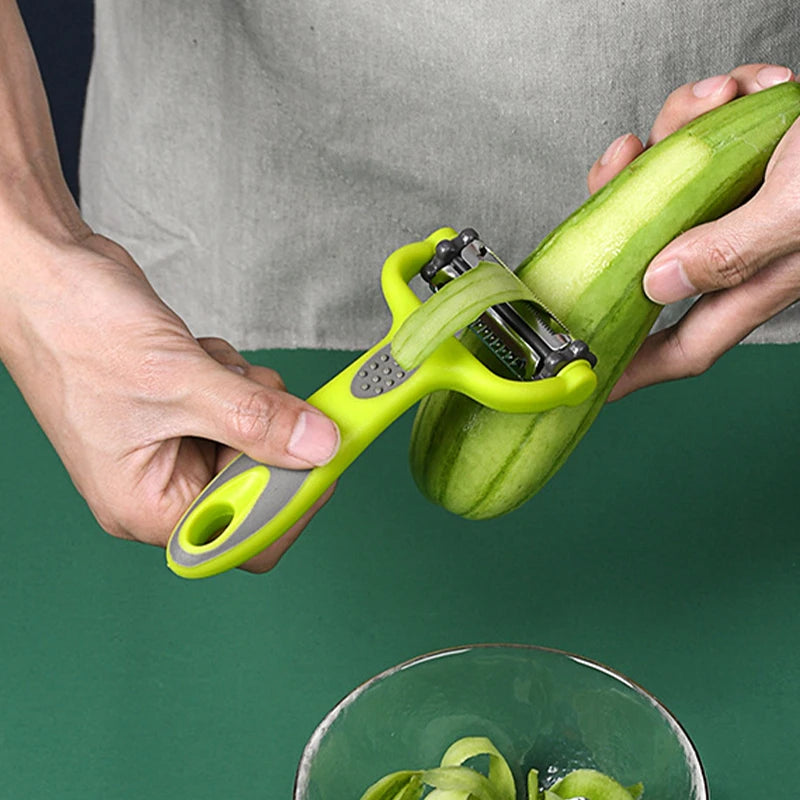 Pelapatate Rotante 3 In 1 Per Frutta Verdura Grattugia Affettatrice Cucina Multifunzione In Acciaio Inox