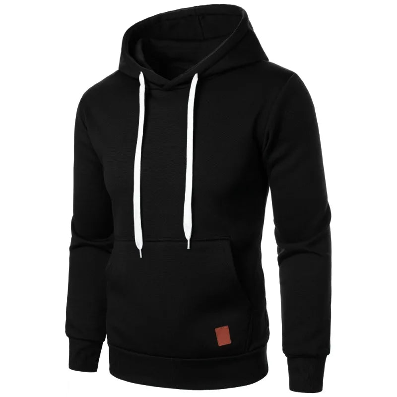 Felpa Con Cappuccio Da Uomo Leggera A Maniche Lunghe Streetwear Tinta Unita Con Coulisse