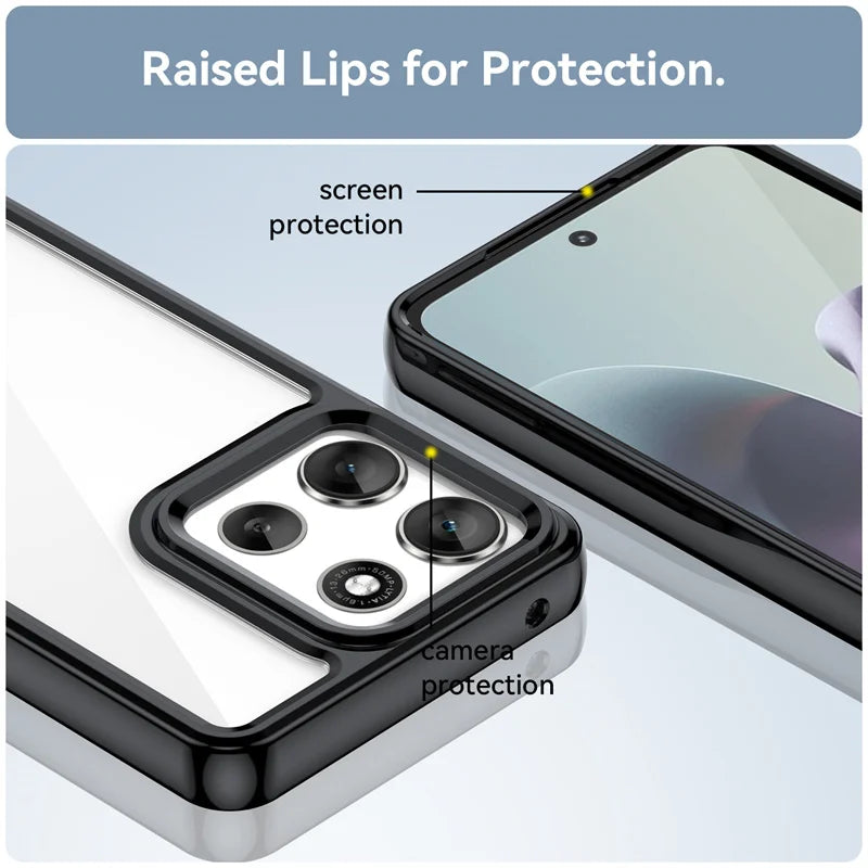Custodia TPU Trasparente Colorata Per Motorola Moto G06 Power G56 G86 5G Antimpronta Antigraffio Antiscivolo