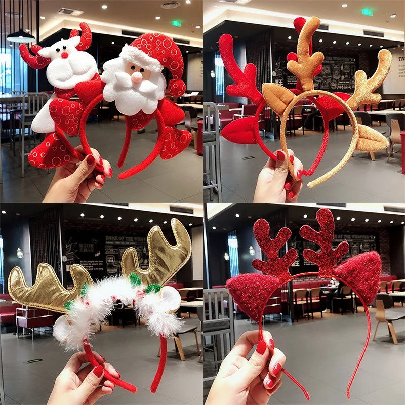 Confezione Fasce Natalizie Set Da 1 A 15 Pupazzo Di Neve Corna Di Renna E Babbo Natale Per Capodanno Photo Booth Capelli