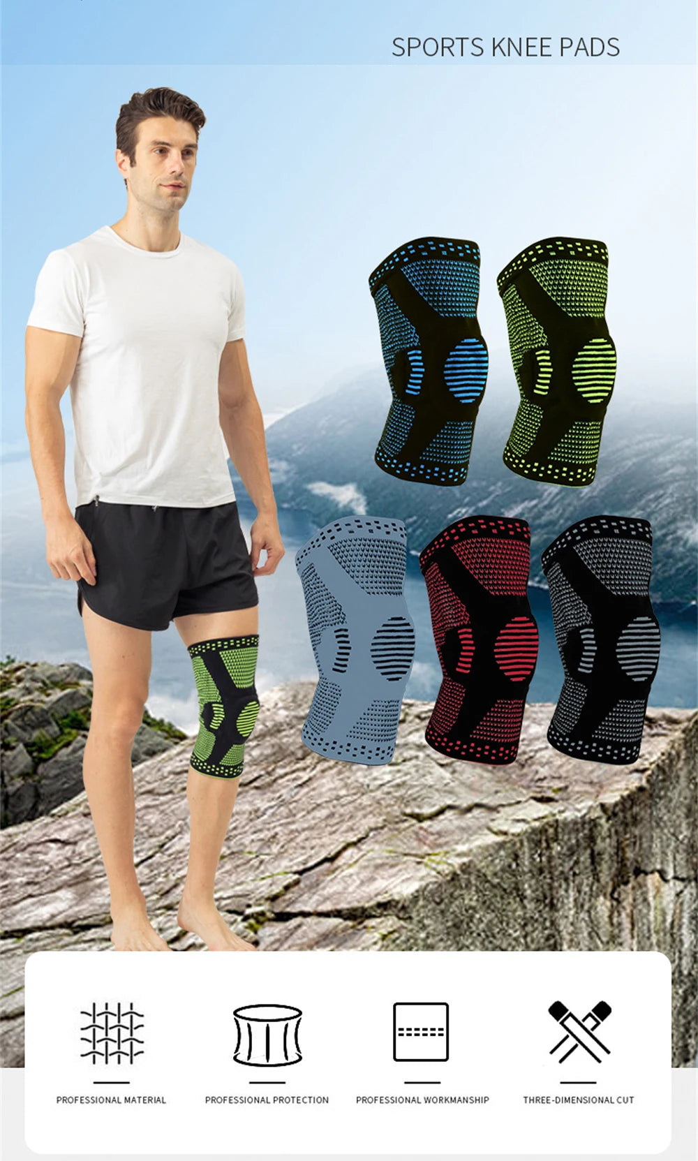 Ginocchiera Protezione Rotula In Silicone Per Atleti Sportivi Compressione Supporto Per Basket