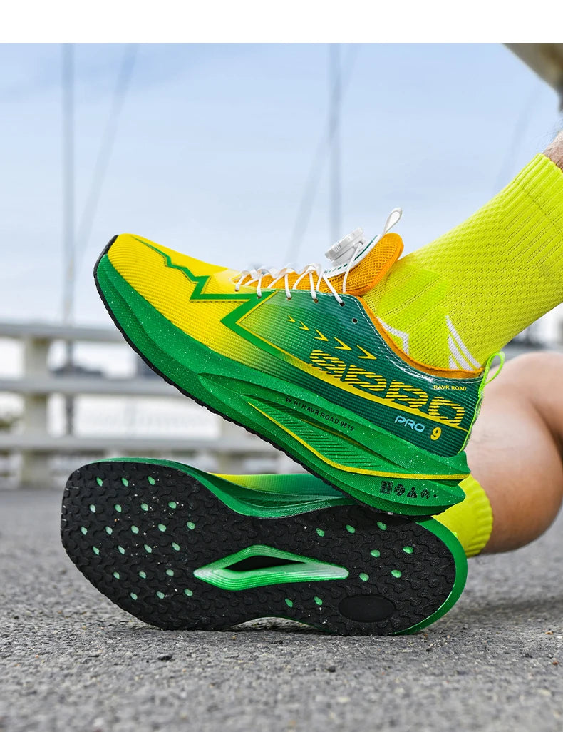 Scarpe Da Corsa Fluorescenti Con Piastra In Carbonio Per Maratona Sneakers Respiranti Leggere Per Uomo E Donna